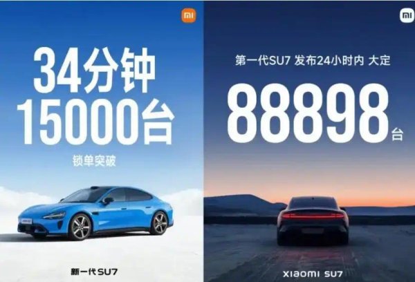 雷军真的怕了！不敢再公布SU7的订单量，是34分钟1.5万锁单太少？