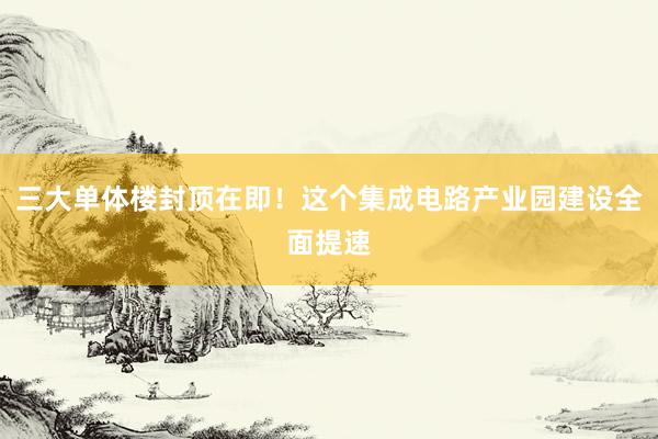 三大单体楼封顶在即！这个集成电路产业园建设全面提速