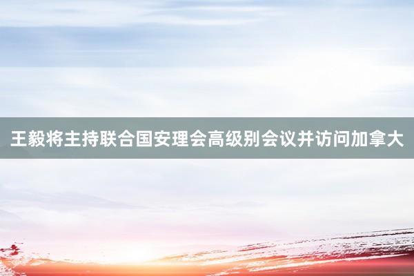 王毅将主持联合国安理会高级别会议并访问加拿大