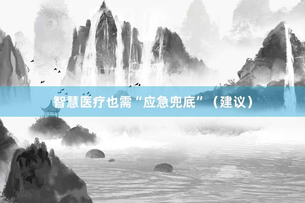 智慧医疗也需“应急兜底”（建议）