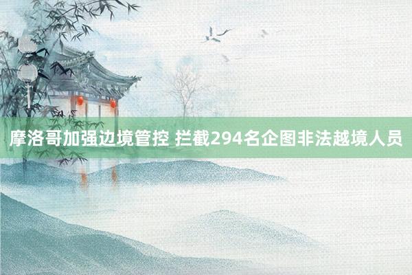 摩洛哥加强边境管控 拦截294名企图非法越境人员