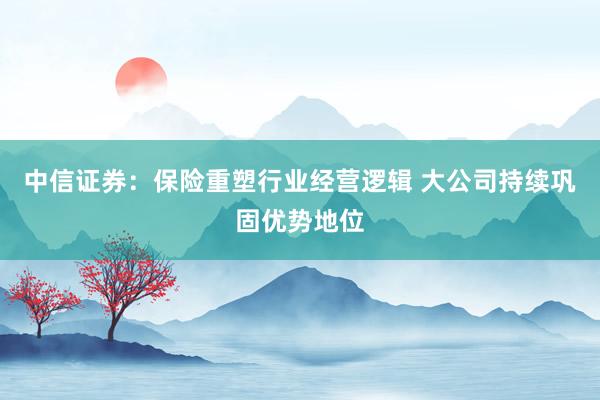 中信证券：保险重塑行业经营逻辑 大公司持续巩固优势地位
