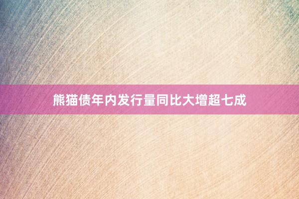熊猫债年内发行量同比大增超七成