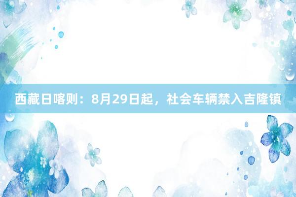 西藏日喀则：8月29日起，社会车辆禁入吉隆镇