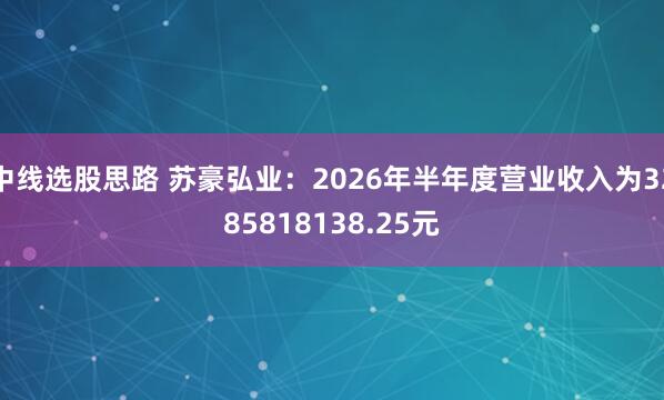 中线选股思路 苏豪弘业：2026年半年度营业收入为3285818138.25元