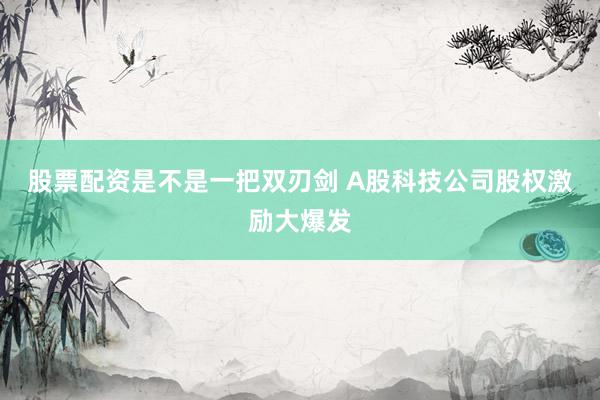 股票配资是不是一把双刃剑 A股科技公司股权激励大爆发