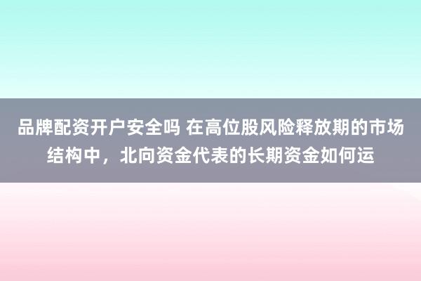 品牌配资开户安全吗 在高位股风险释放期的市场结构中，北向资金代表的长期资金如何运