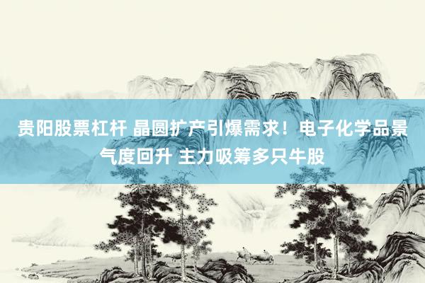 贵阳股票杠杆 晶圆扩产引爆需求！电子化学品景气度回升 主力吸筹多只牛股